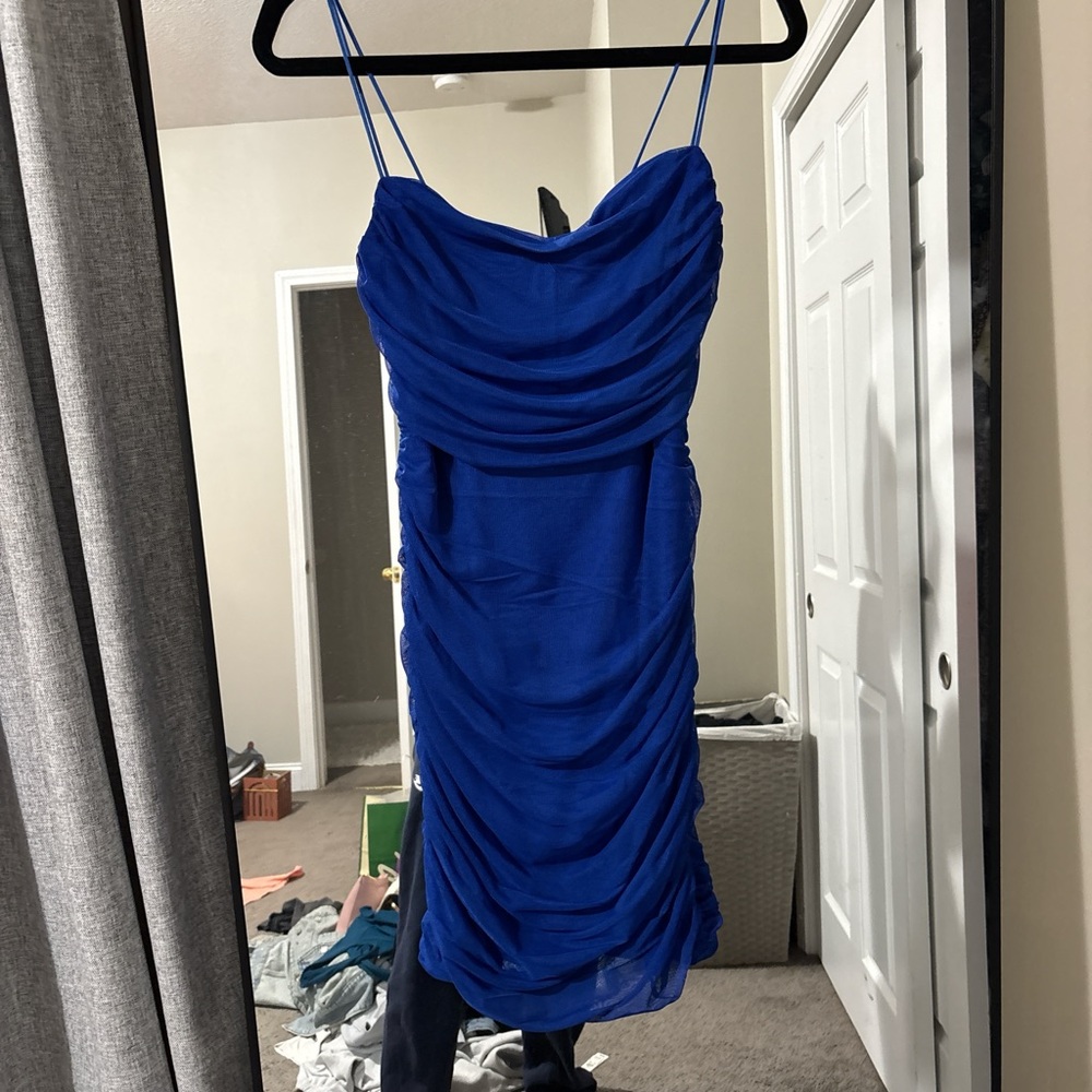 Princess Polly Royal Blue Ruched Mini Dress
